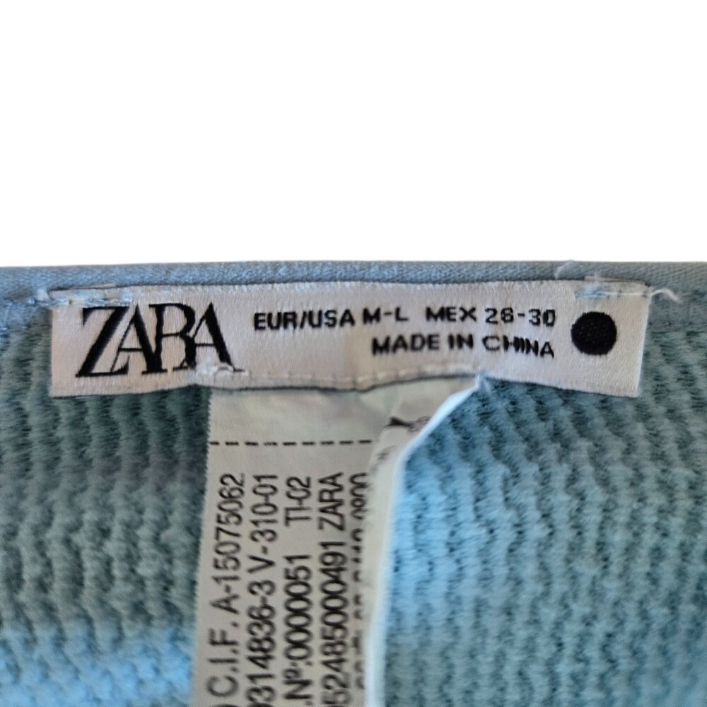 ZARA Blue Textured Knit Racerback Tank Top Size M-L‎ Minimalist Y2K Chic Summer - Picture 7 of 7